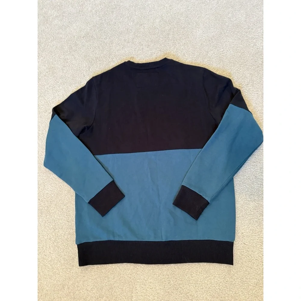 Men's True Religion Color Block Sweatshirt Gold Black Embellished Rhinestone Med